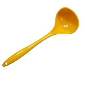 Vintage Soup Ladle Yellow Plastic Kitchen Utensil With Hanging Hole Taiwan Made